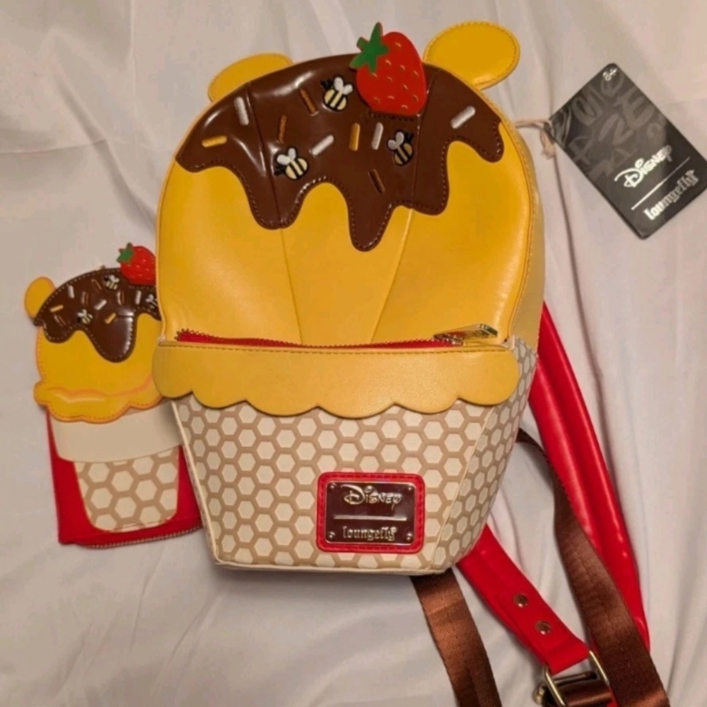 Loungefly Winnie The Pooh Ice cream Backpack And Wallet